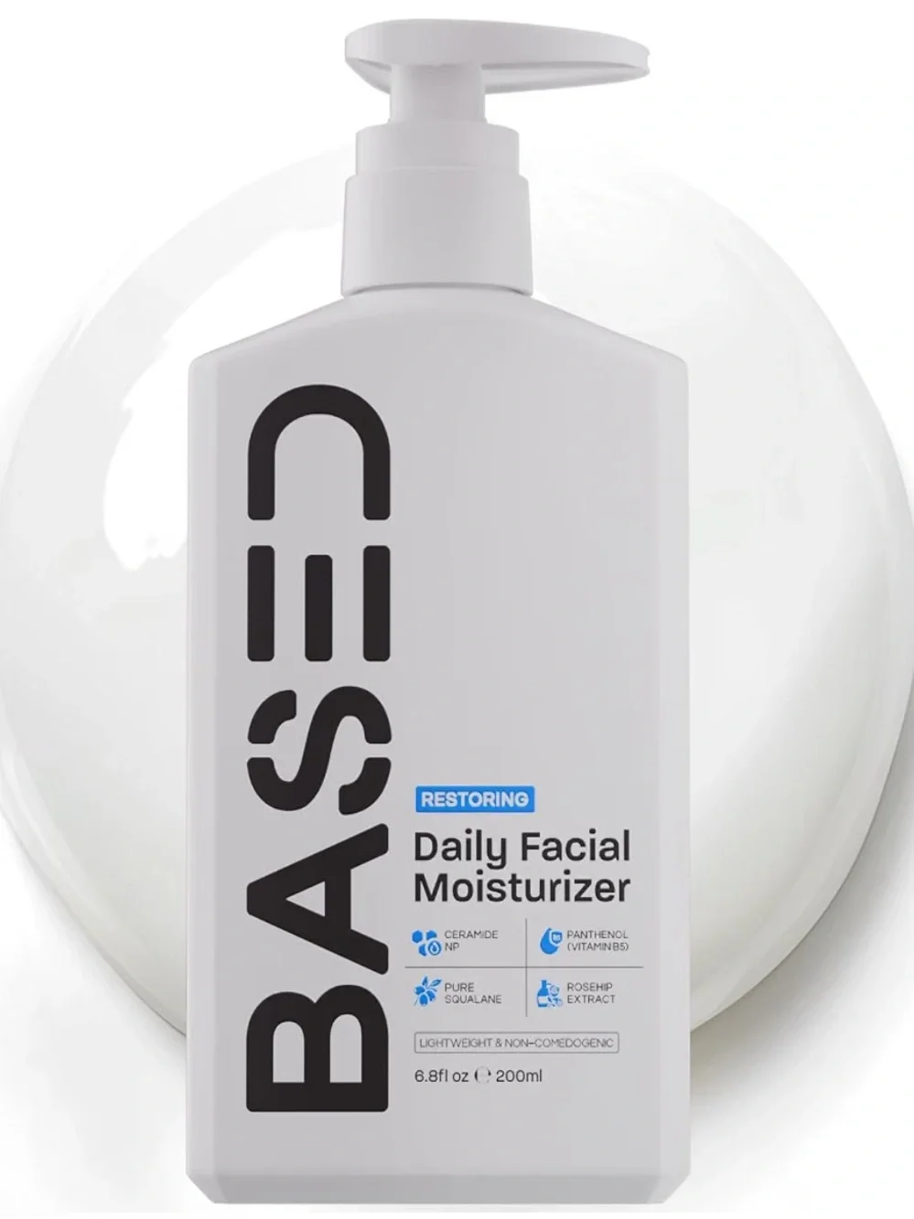 BASED Men's Daily Face Moisturizer - Daily Facial Moisturizer Squalane & Rosehip